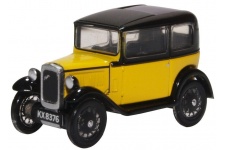 oxford-diecast-76ass007-austin-seven-yellow-and-black-front-side