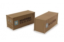 Bachmann Branchline 36-126 OO Scale 20ft Containers Maersk (Pack of 2)