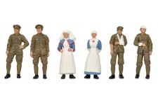 Bachmann-Scenecraft-36-409-WW1-Medical-Staff-and-Soldiers-x-6-Figures