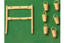 Springside DA58 OO Gauge Fire Buckets & Stands (2 Sets)