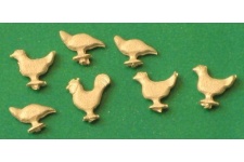 Springside A1 Unpainted OO Scale Whitemetal Chickens (Flock of 7)