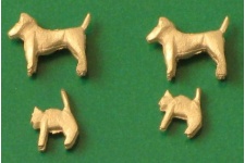 Springside A2 OO Scale Whitemetal Cats & Dogs (Pack of 4)