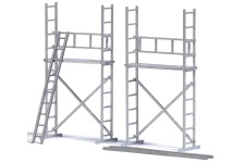 Busch 1373 OO / HO Scale Aluminum Scaffolding (Pack of 2)