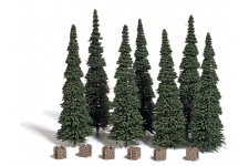 Busch 9755 7 Fir Trees With Woodpiles