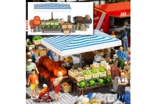 Busch 1070 Market Stall With Vegetables OO/HO Gauge Plastic Kit