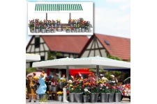Busch 1072 Flower Market Stall HO/OO Gauge Plastic Kit