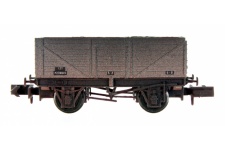 Dapol 2f-071-045 N Gauge 7 Plank Wagon BR Grey P238845 Weathered