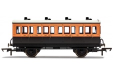 Hornby R40107 OO Gauge LSWR 4 Wheel Coach 1st Class With Fitted Lights