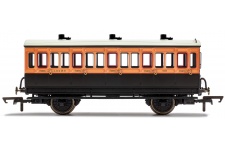 Hornby R40108 OO Gauge LSWR 4 Wheel Coach 3rd Class With Fitted Lights 302