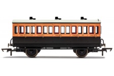 Hornby R40108A OO Gauge LSWR 4 Wheel Coach 3rd Class With Fitted Lights 308