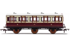 Hornby R40120A OO Gauge LNWR 6 Wheel Coach 3rd Class With Fitted Lights 4671