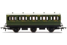 Hornby R40132A OO Gauge SR 6 Wheel Coach 3rd Class With Fitted Lights 1909