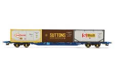 Hornby R60046 OO Gauge Touax, KFA Container Wagon, with 3 x 20 Tanktainers