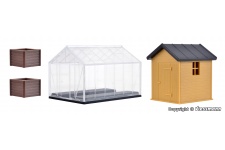 Kibri 38144 Greenhouse Garden Shed And Compost Bins
