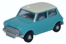 Oxford Diecast 76MN008 Austin Mini Surf Blue/Old English White 1:76 Scale Model