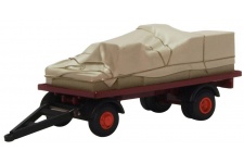 Oxford Diecast 76CTR002 Canvassed Trailer Maroon And Red