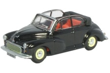 Oxford Diecast 76MMC002 Morris Minor Convertible Open Black & Grey