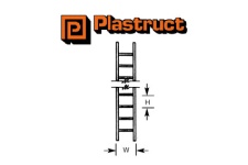 Plastruct 90672 (LS-4P) HO Scale White Styrene Plastic Ladder (Pack of 2)