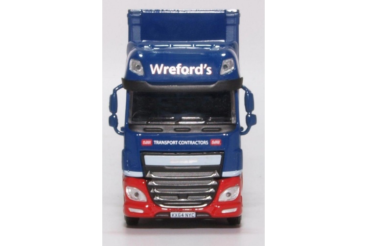 Oxford Diecast 76DXF002 DAF XF Euro 6 Curtainside Wrefords Front