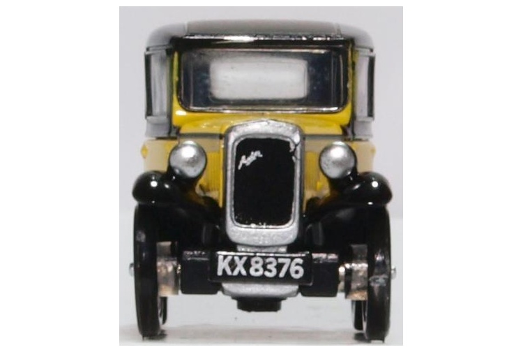 oxford-diecast-76ass007-austin-seven-yellow-and-black-front