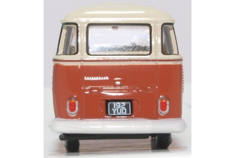 Oxford Diecast 76VWS001 VW T1 Samba Bus Sealing Wax Red Beige Grey Rear