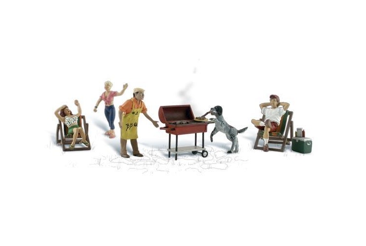 Woodland Scenics A1929 Accent Figures Backyard Barbeque