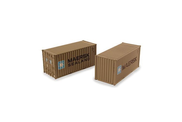 Bachmann Branchline 36-126 OO Scale 20ft Containers Maersk (Pack of 2)