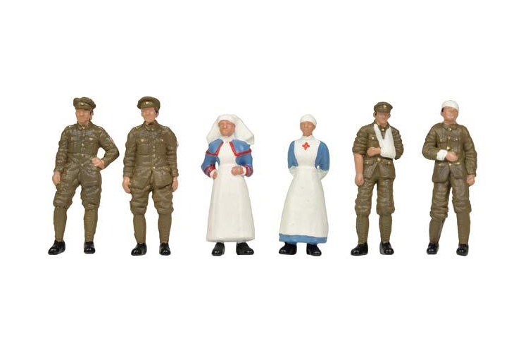 Bachmann-Scenecraft-36-409-WW1-Medical-Staff-and-Soldiers-x-6-Figures
