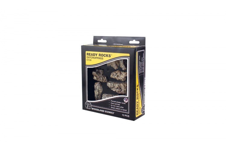 Woodland Scenics C1139 Outcroppings Ready Rocks. pkg