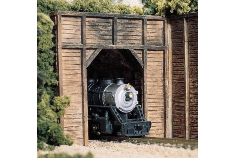 Woodland Scenics C1154 Single Track N Scale Tunnel Portals - Timber 2