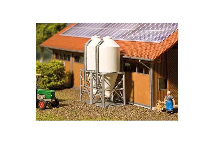 Faller 130530 Feed Silos OO Scale Plastic Kit (Pack of 2)
