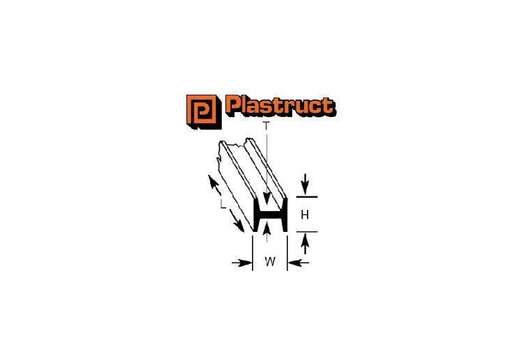 Plastruct PLS90546 HFS-8P H section 6.4mm x 6.4mm x 375mm