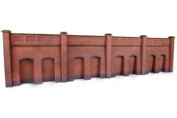Metcalfe PN145 Retaining Wall In Red Brick N Gauge Card Kit