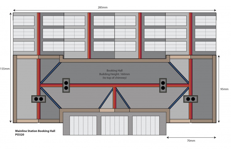 Metcalfe PO320 Mainline Station Booking Hall OO Gauge Card Kit plan