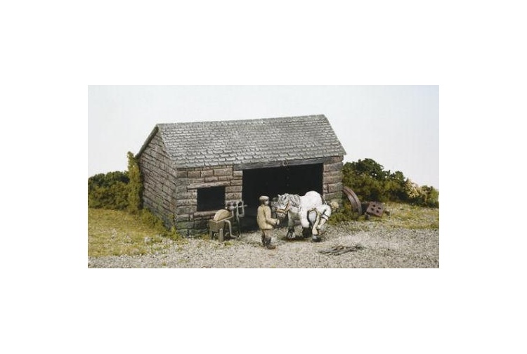Wills Kits SS31 Village Forge Stone Building assembled