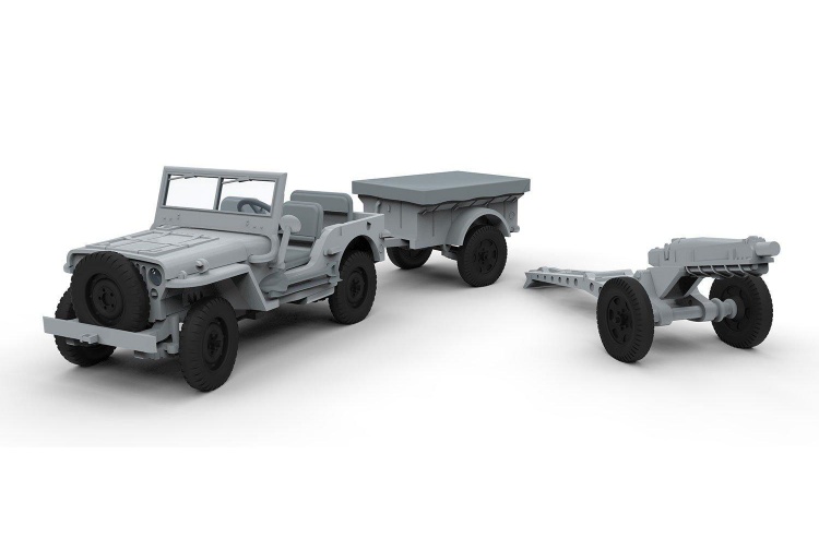 Airfix A02339 Willys British Airborne Jeep Model Kit Jeep And Gun