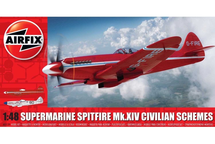 Airfix A05139 Supermarine Spitfire MkXIV Civilian Schemes 1:48 Scale Plastic Kit