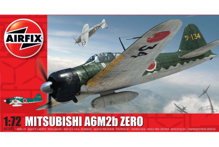 Airfix A01005 Mitsubishi A6M2b Zero 1:72 Scale Model Plane Kit Box