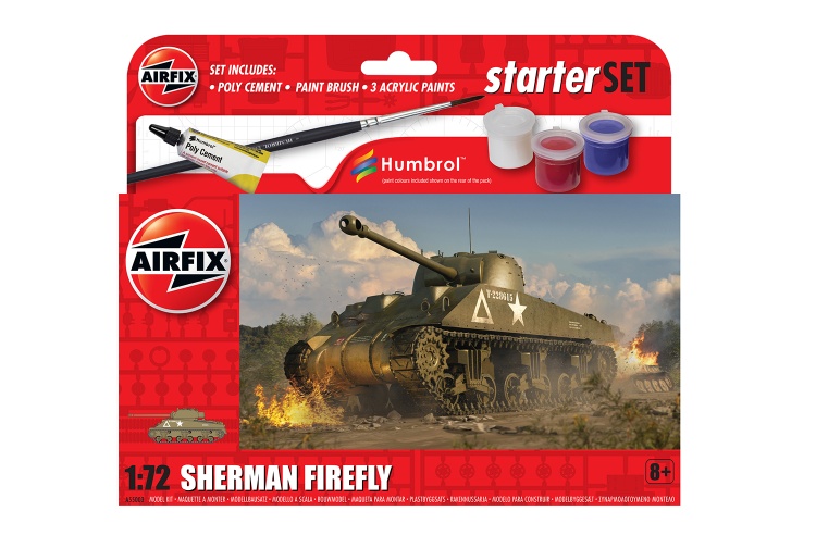 Airfix A55003 Sherman Firefly 1:72 Scale Model Tank Kit Starter Set
