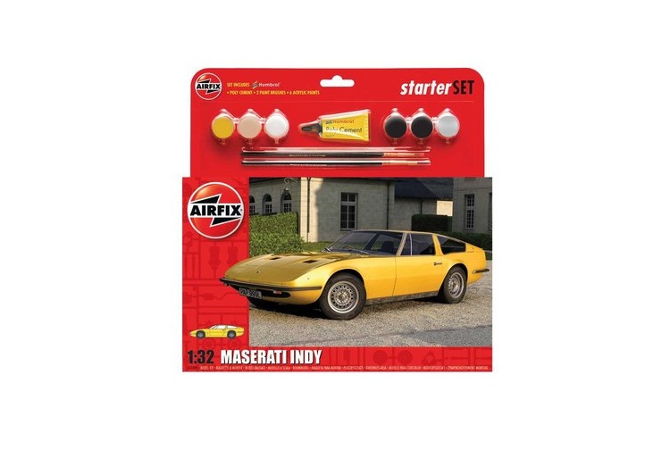 Airfix A55309 Maserati Indy 1:32 Scale Model Car Kit Starter Set