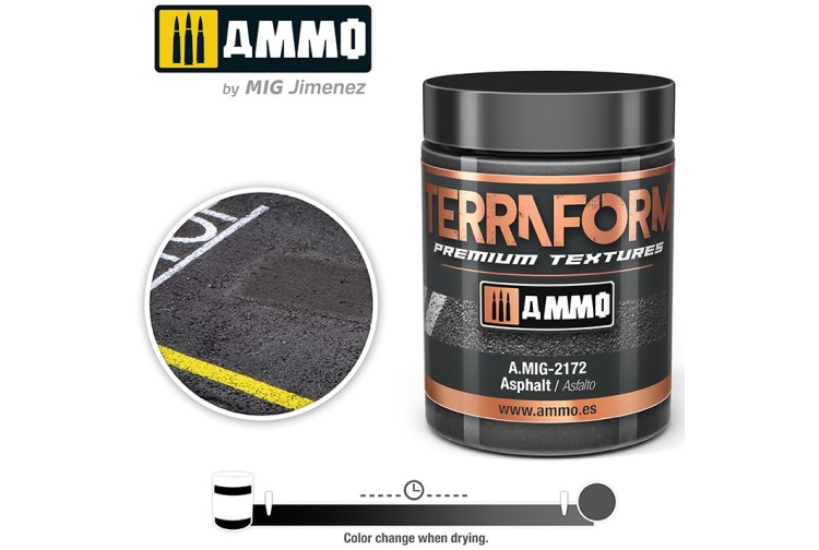 Ammo MIG2172 Terraform Asphalt For Modelling Tarmacked Surfaces.