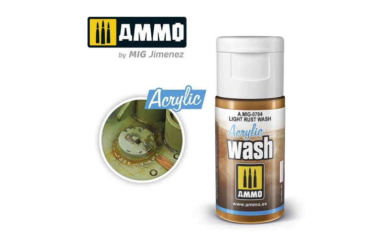 Ammo MIG704 Acrylic Wash Light Rust 15ml Jar