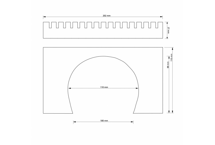 Auhagen 11343 2 Double Track Tunnel Portals Dimensions