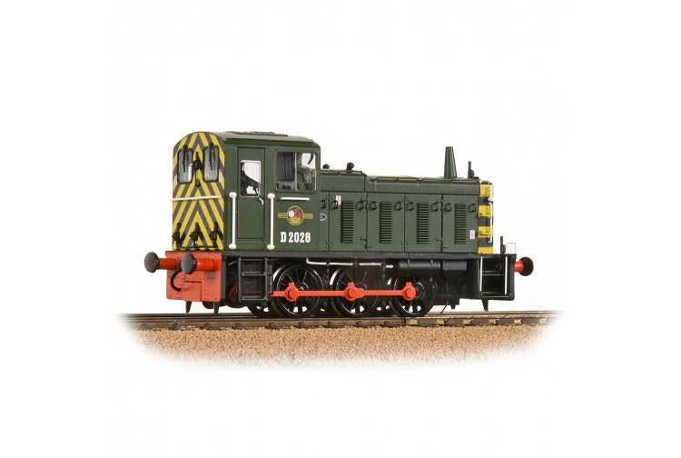 Bachmann 31-361B D2028 BR Green With Wasp Stripes Diesel Shunter Locomotive Front Right