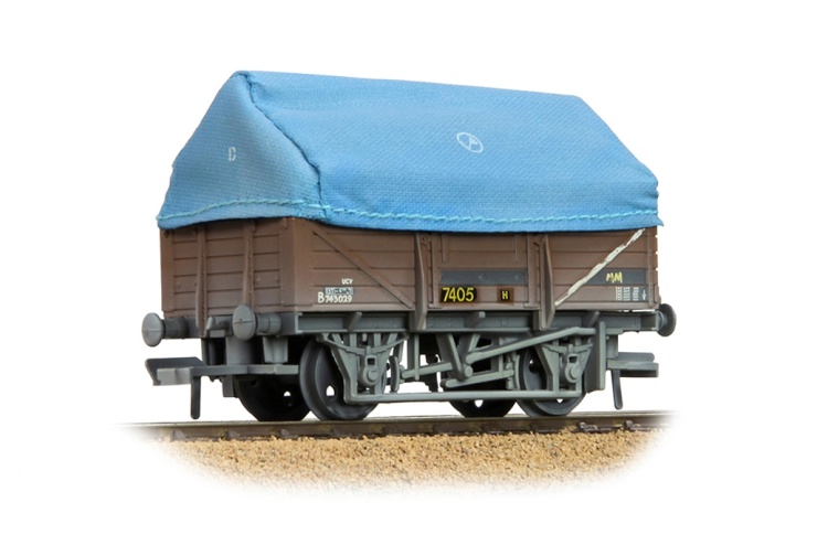 bachmann-33-085d-oo-5-plank-ucv-china-clay-wagon-br-bauxite-with-hood-weathered