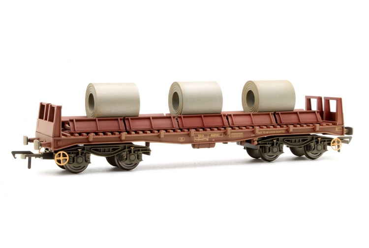 Bachmann 38-353 BAA Steel Carrier Wagon BR Brown with Coils - Weathered