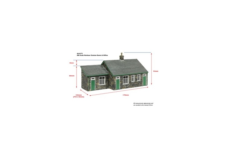bachmann-44-0171r-harbour-station-gents-and-office-red-dimensions