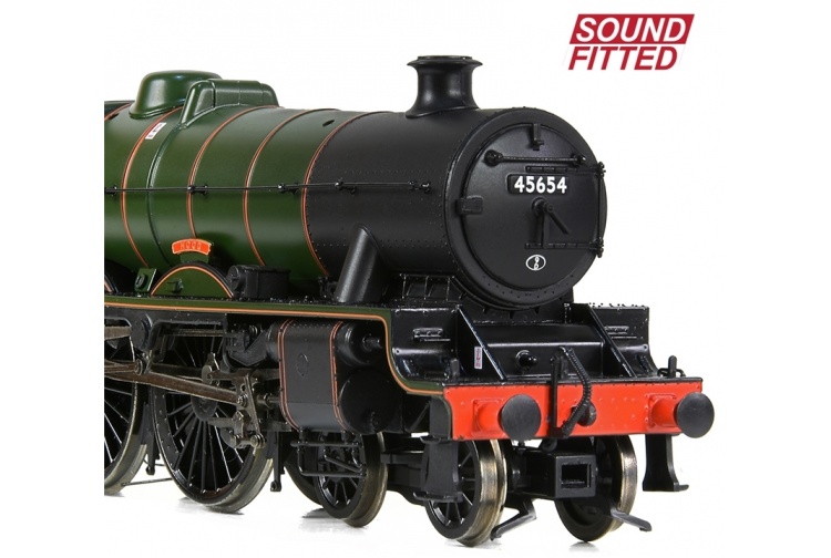Bachmann Branchline 31-186ASF LMS Jubilee Class 45654 'Hood' BR Lined Green Late Crest Front Right