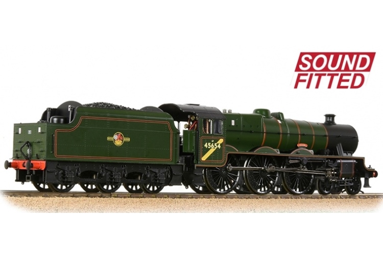 Bachmann Branchline 31-186ASF LMS Jubilee Class 45654 'Hood' BR Lined Green Late Crest Right Side