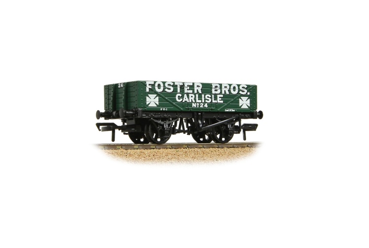 bachmann-branchline-37-063a-oo-gauge-5-plank-wagon-wooden-floor-foster-bros-green